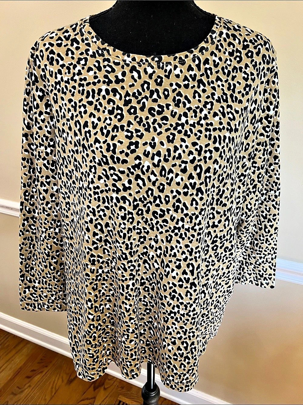 Kim Rogers Leopard Print Cotton Tunic XL Like New